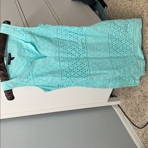 Crochet sky blue mini dress